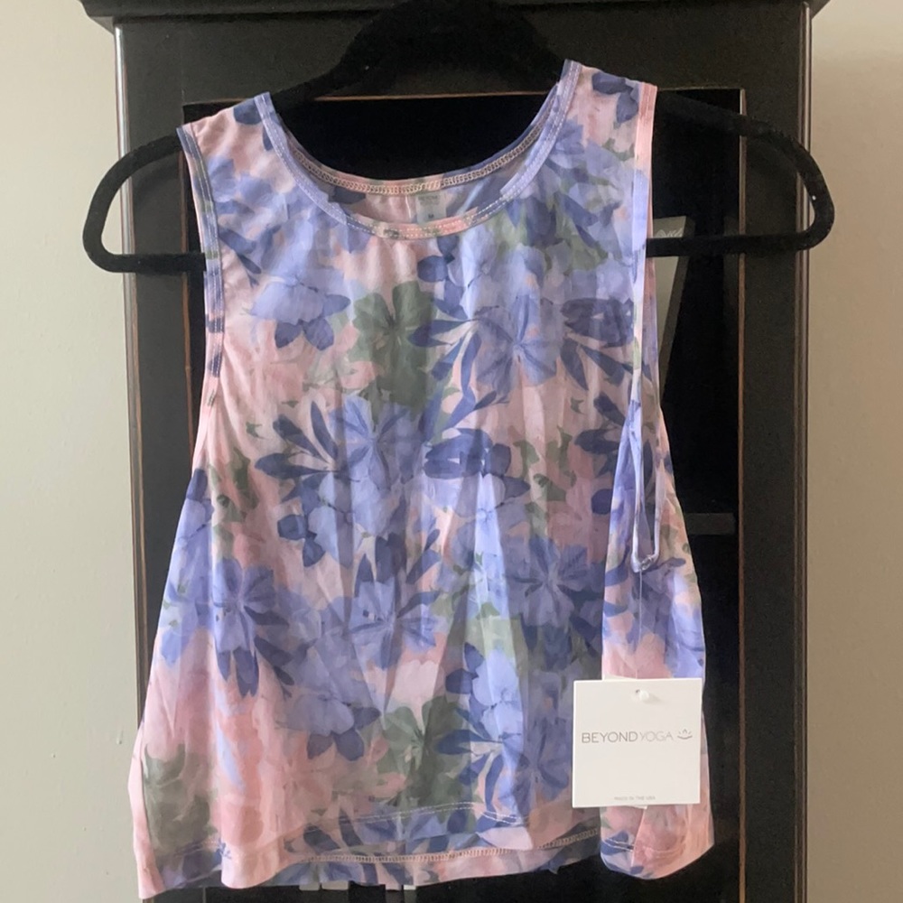 Beyond Yoga Botanical Mesh Balanced Crop Yoga Tank